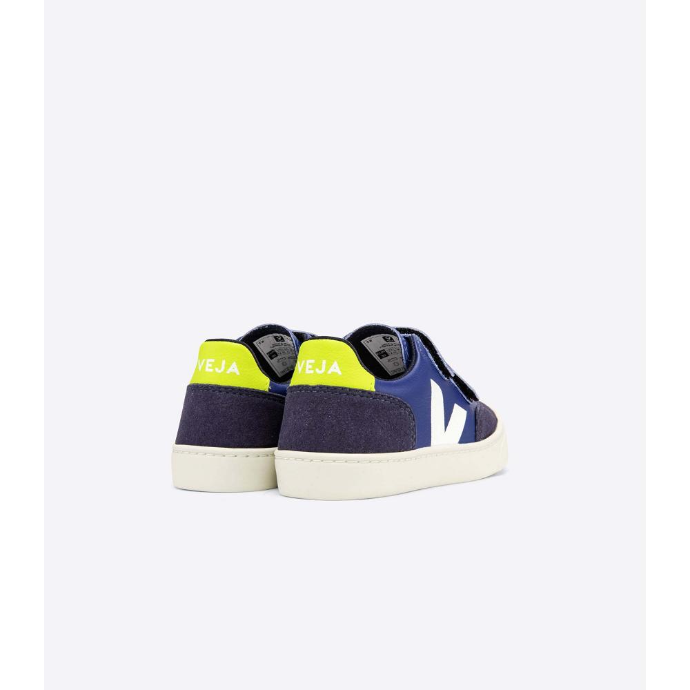 Navy Kids' Veja V-12 CHROMEFREE Sneakers | AU 882GSO